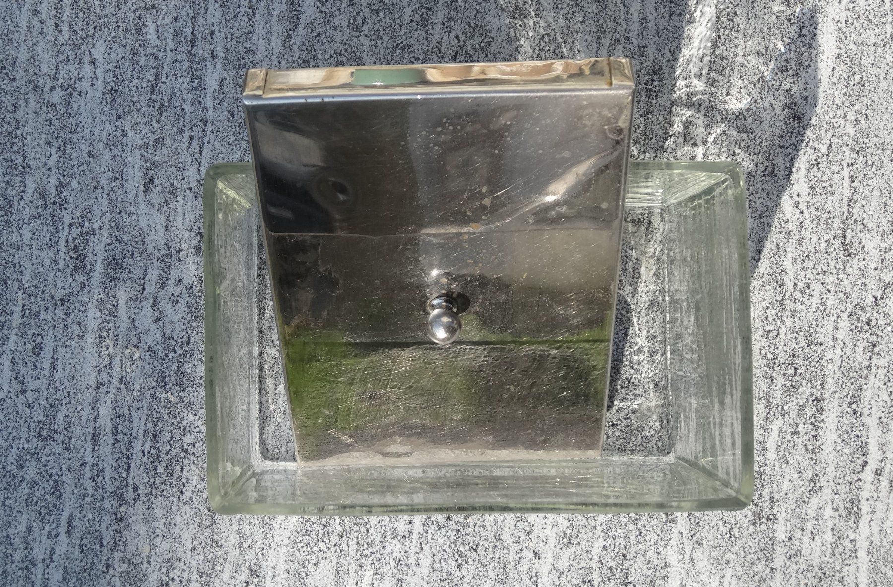 Ciotole: Aus der Glasvitrine: Glasschale mit Silberdeckel – Usato da Allschwil venduto da Boutique_16b 8