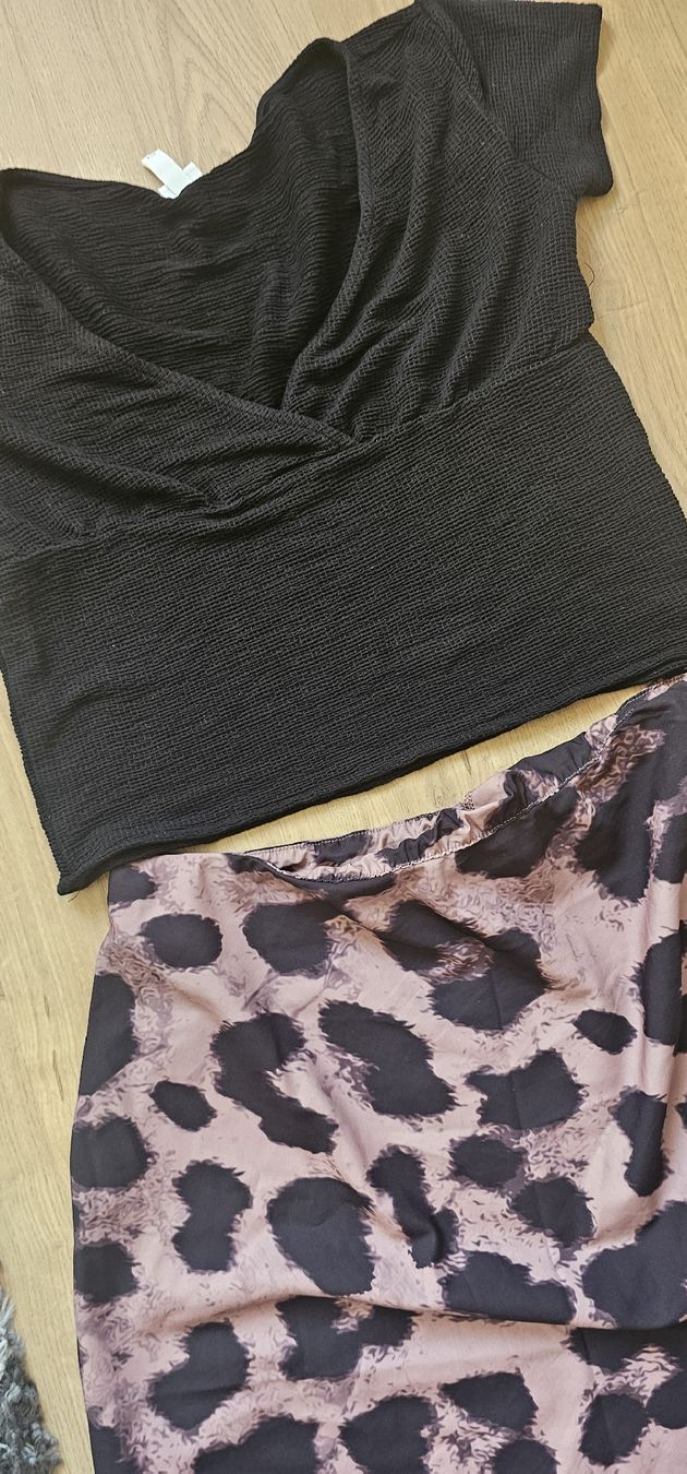 Lotti di vestiti: Chic Summer Leopard Print Skirt & Black Top Set XL – Usato da Rorschach venduto da Alles_9.90 1