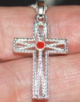 Halskette L-9820 – Kreuz Anhänger 25x16mm Kette 46cm lang