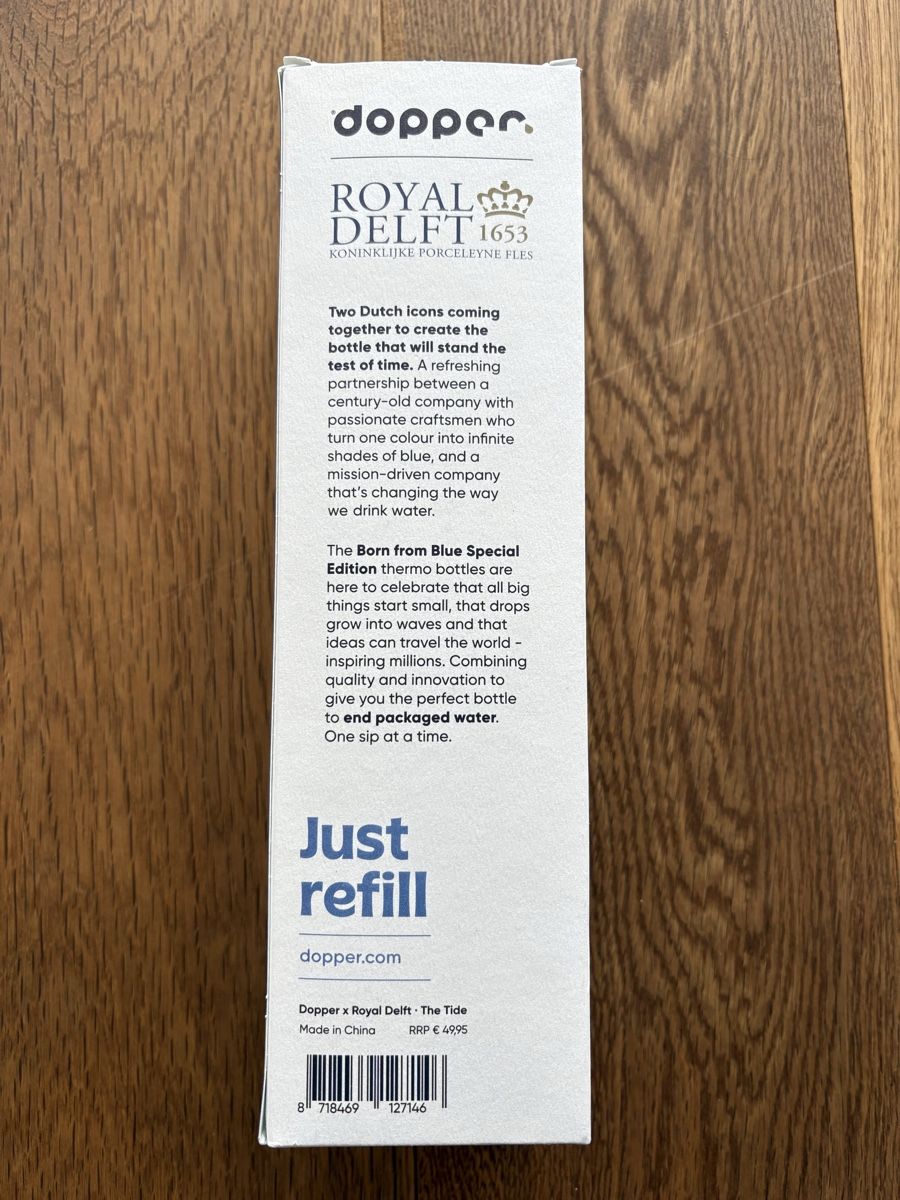Borracce & Thermos: Dopper Royal Delft Isolierflasche "The Tide" NEU – Nuovo e nell'imballaggio originale da Horgen venduto da Rafnaf 5