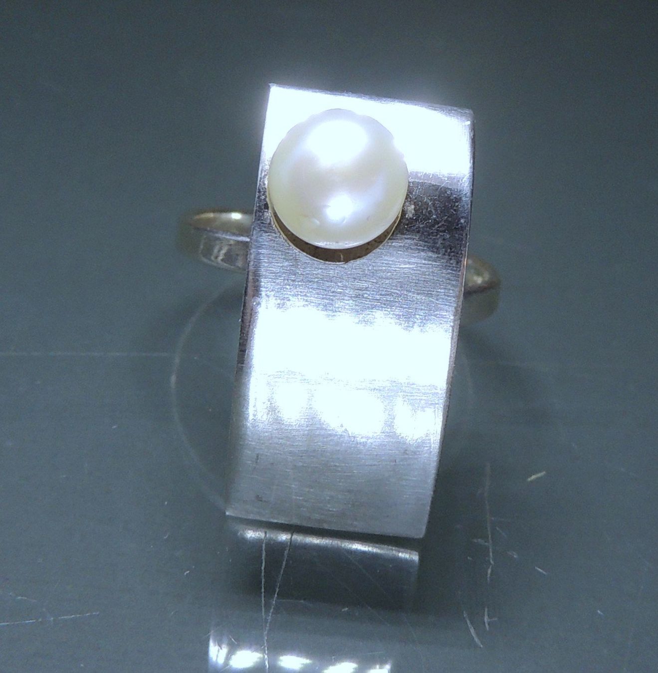 Ringe: Vintage Silber 925 Fingerring mit einer Süßwasserperle – Gebraucht aus Waldenburg von schaller707 1