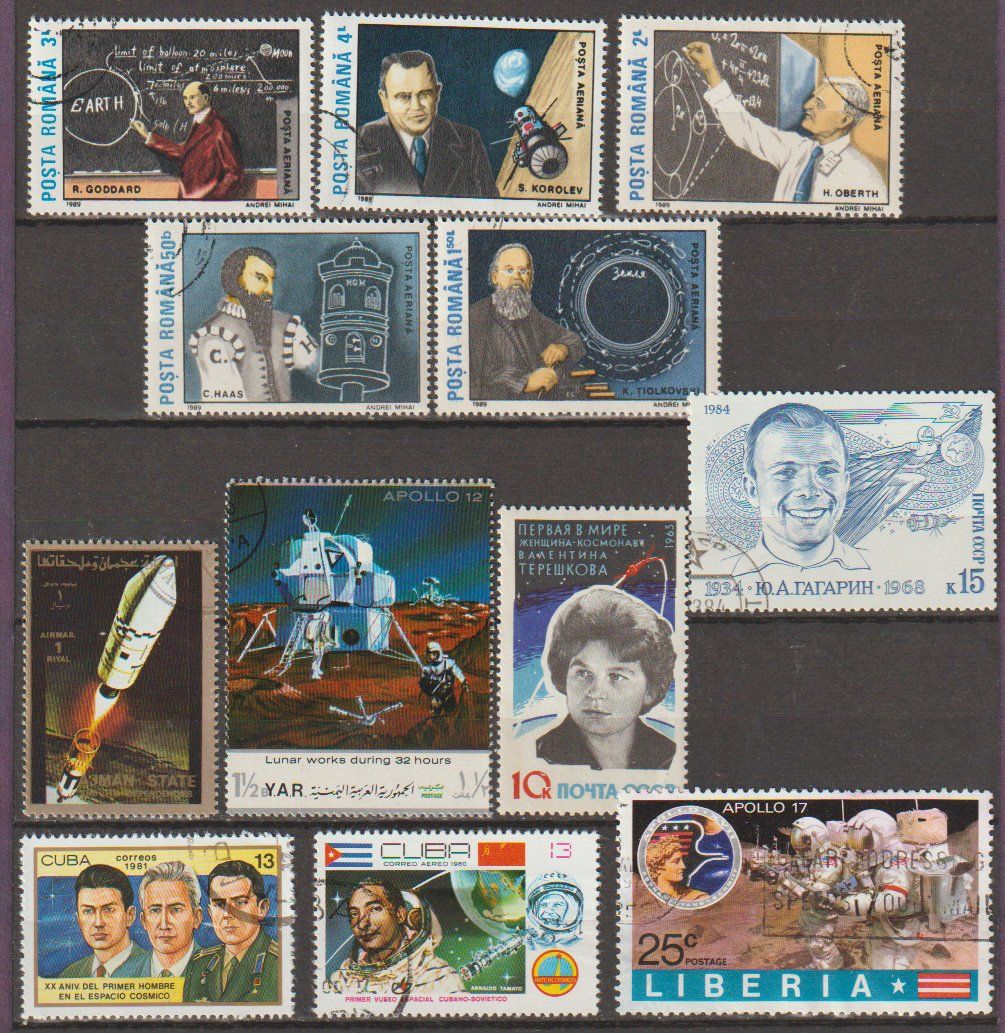 Tutti i francobolli: Timbres-poste espace Apollo-Vostok-Gagarine-Armstrong- – Usato da Crans-Montana venduto da kira56 1