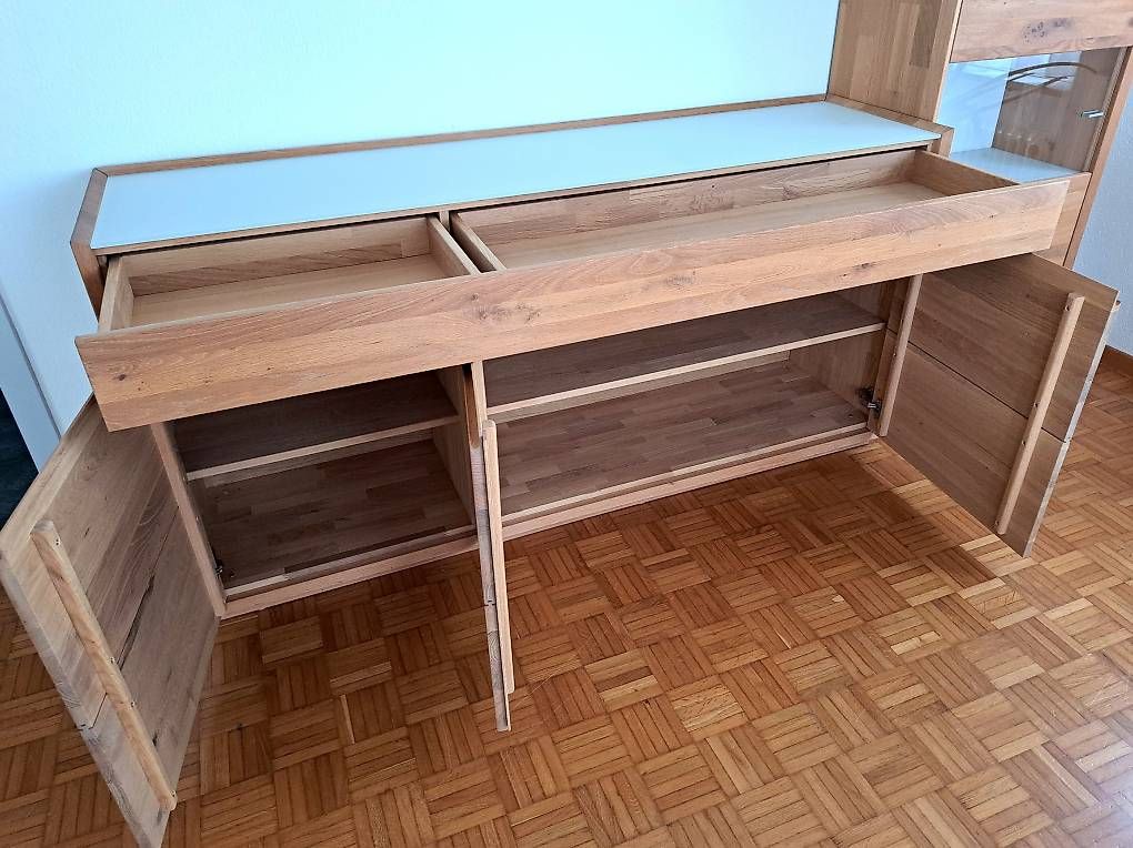 Regale: Wohnzimmermöbel Massivholz Eiche, 3-teilig  – Gebraucht aus Winterthur von erl_6kk7 1