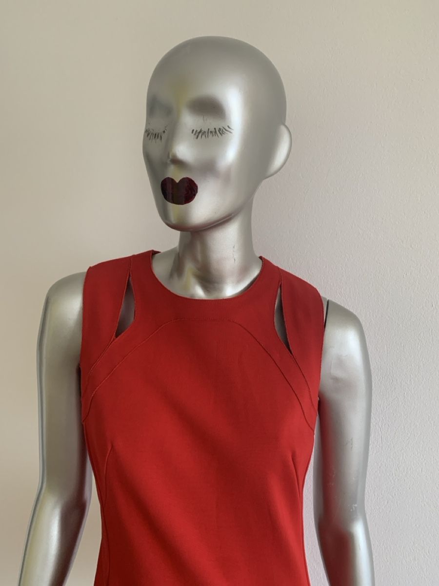Akris Vestiti: AKRIS: Chices rotes Etui-Kleid mit Cutout, 38 – Nuovo (secondo la descrizione) da Luzern venduto da paulablue 1