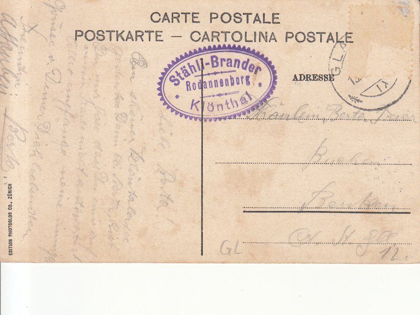 Cartoline postali: Klöntalersee ca. 1920 – Usato da Bürglen TG venduto da StampGraf 1