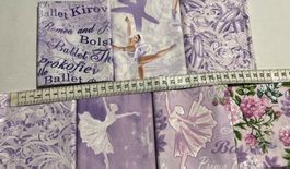 Patchworkstoffe Ballet no.2 mit 7 FQ lilatöne-silber