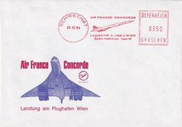 Air France CONCORDE Landung in Wien 1984 (Sonderfreistempel)