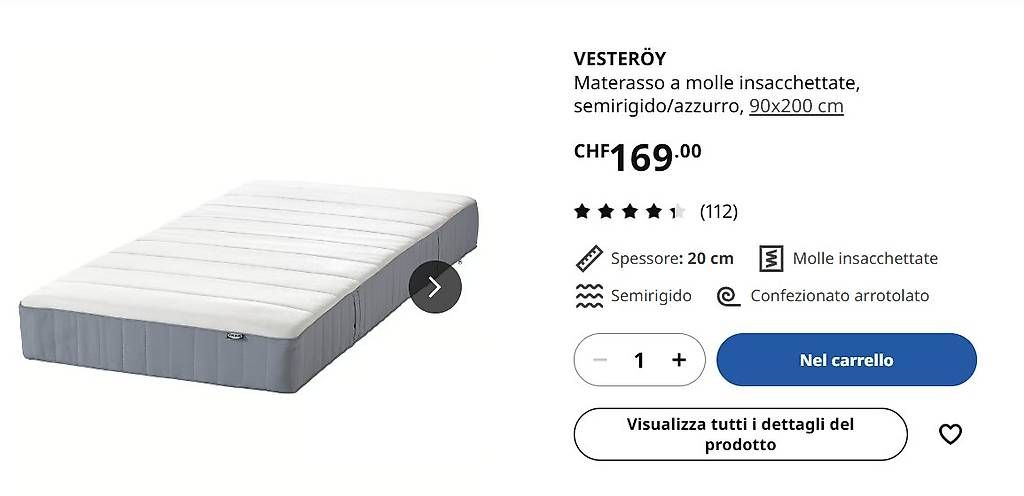 Betten: Letto con doghe e cassetti e materasso Ikea Vesteroy – Gebraucht aus Lugano von mrj_2vw9 3