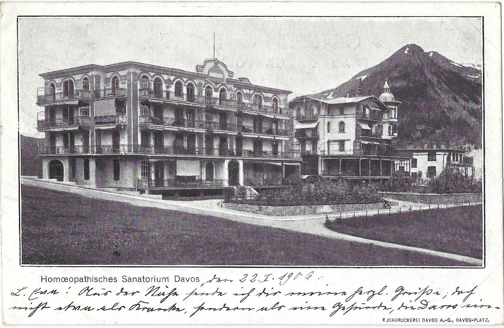 Cartoline postali: Homoepatisches  Sanatorium  Davos – Usato da Bütschwil venduto da Jackson1A