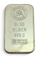 Argor SA Chiasso Silberbarren 50g Feinsilber 999 Vintage