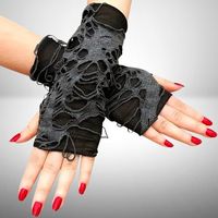 🖤 Stylische Gothic Handschuhe mit zerrissenem Design 🕸️🤘
