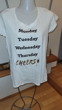 T-Shirt weiss mit Aufdruck, neuwertiger Zustand
