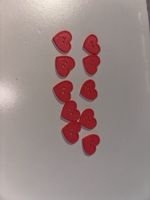 10x Pink Heart Buttons