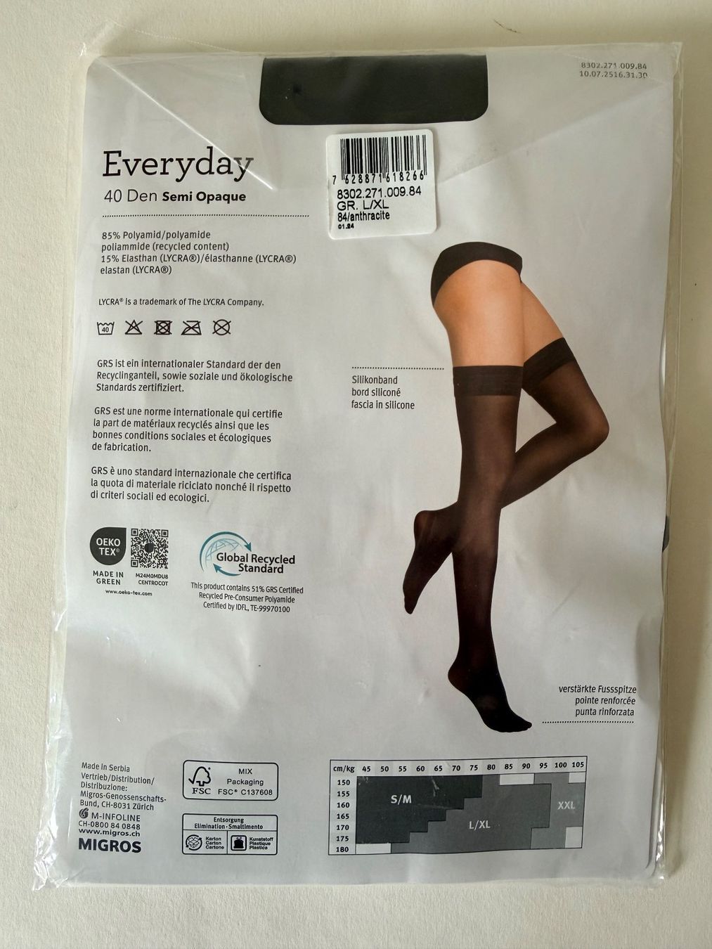 Migros Calze & Collant: MIGROS Essentials, Halterlose Strümpfe Everyday, Grösse L/XL – Nuovo e nell'imballaggio originale da Rudolfstetten venduto da gst_g7xl 2