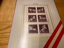 Briefmarkenblock Österreich: 400 Jahre Spanische Reitschule