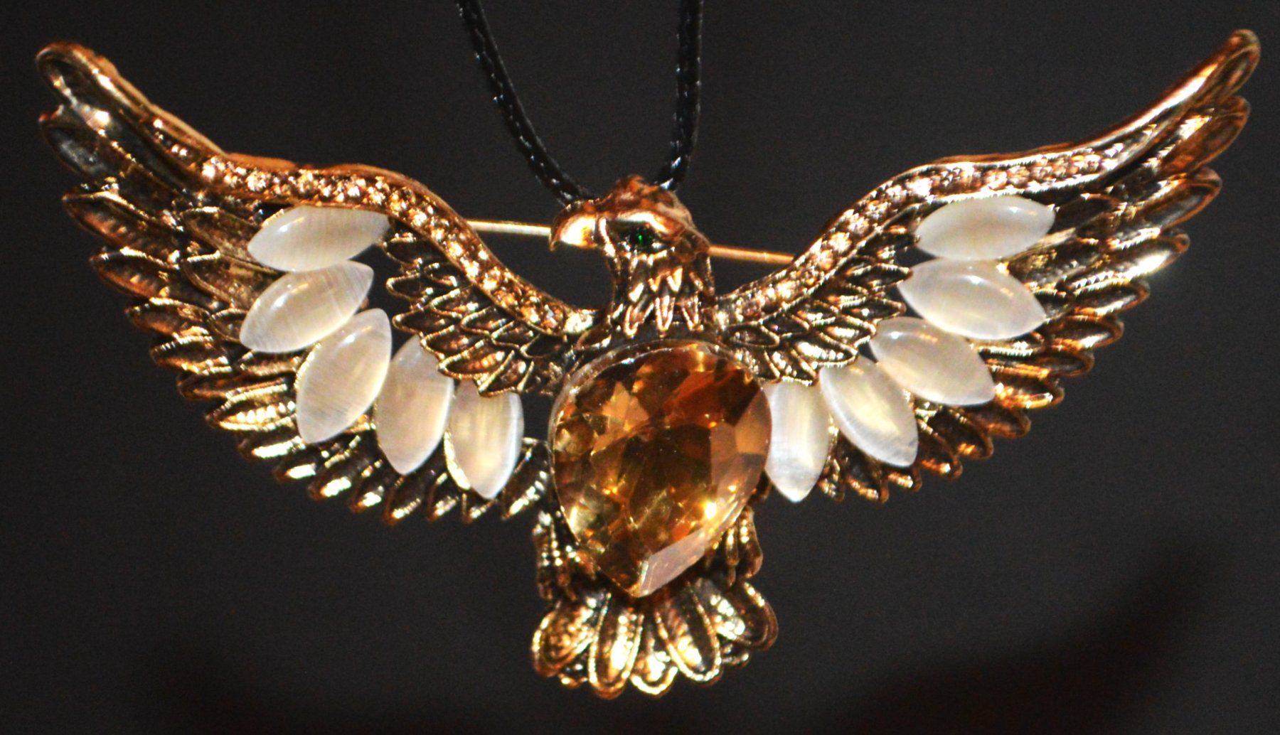 Spille & Fermagli: Brosche oder Halskette - L-6711 - Adler Antik Bronze Strass – Nuovo e nell'imballaggio originale da Goldiwil (Thun) venduto da han_v5b7 2