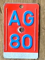 AG 80 - VELONUMMER - FAHRRADSCHILD - PLAQUE DE VELO - AG 80