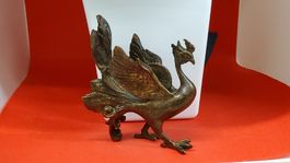 Bronze Vogel Phoenix Figur, Antik Stil, Vintage Deko
