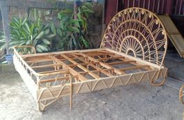 Bett Natur Rattan Einzelbett Doppelbett Rattanbett Tagesbett