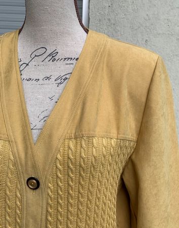 Superbes veste+jupe FRANKENWALDER ocre faux daim fin t.42-44