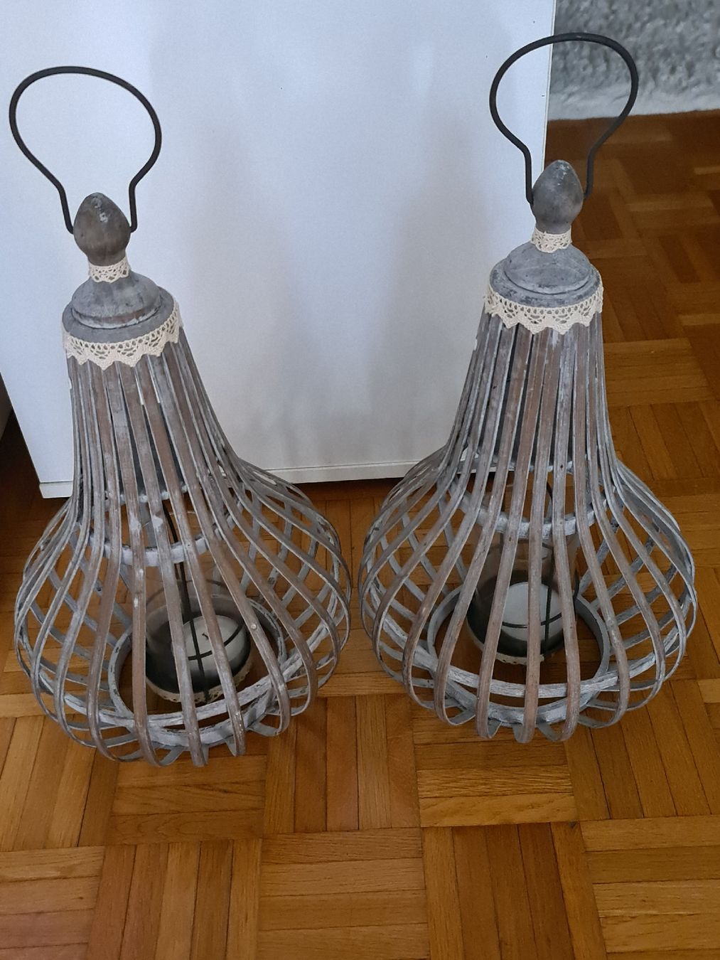Lanterne: Windlicht Bambus mit Glas und Kerze – Usato da Thun venduto da erh_fs86 1