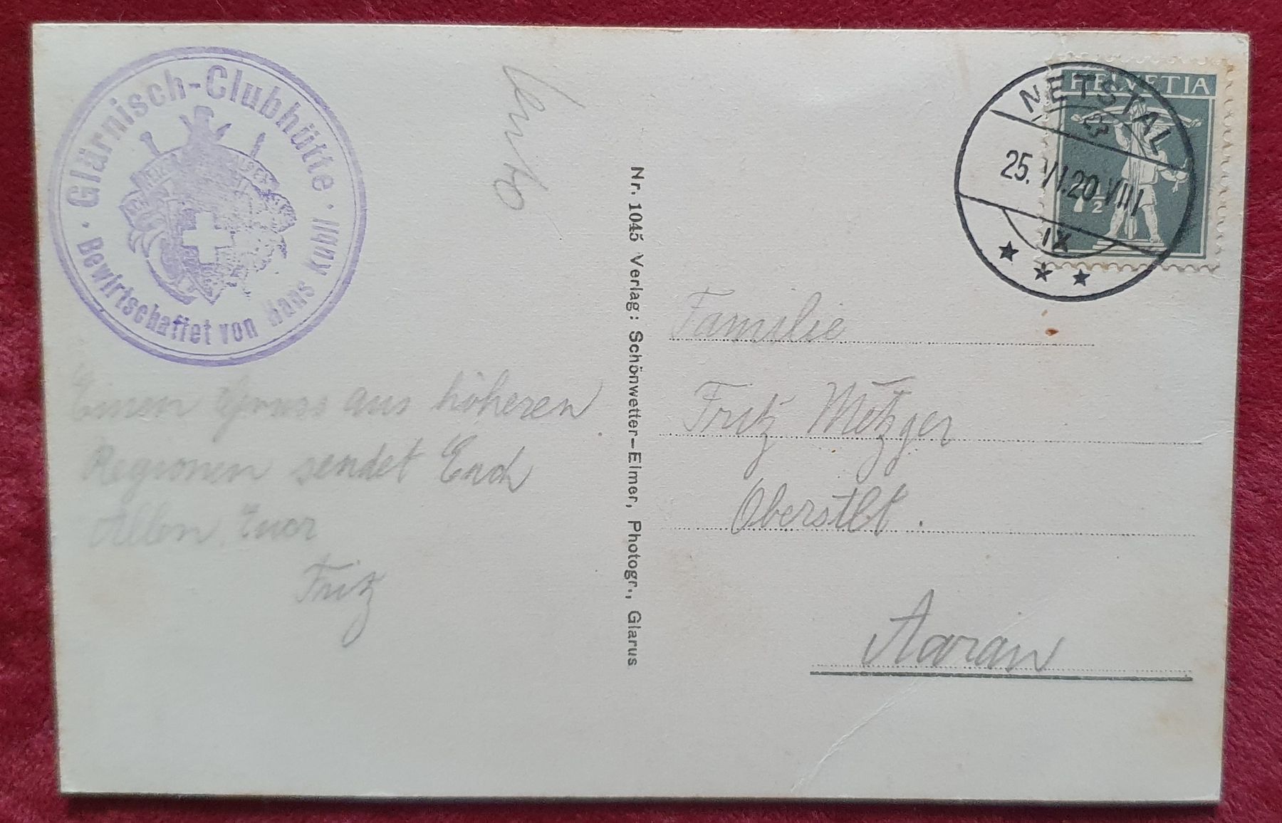 Cartoline postali: 3 Ansichtskarte Glärnisch-Clubhütte – Usato da Kreuzlingen venduto da Rschweiz1 7