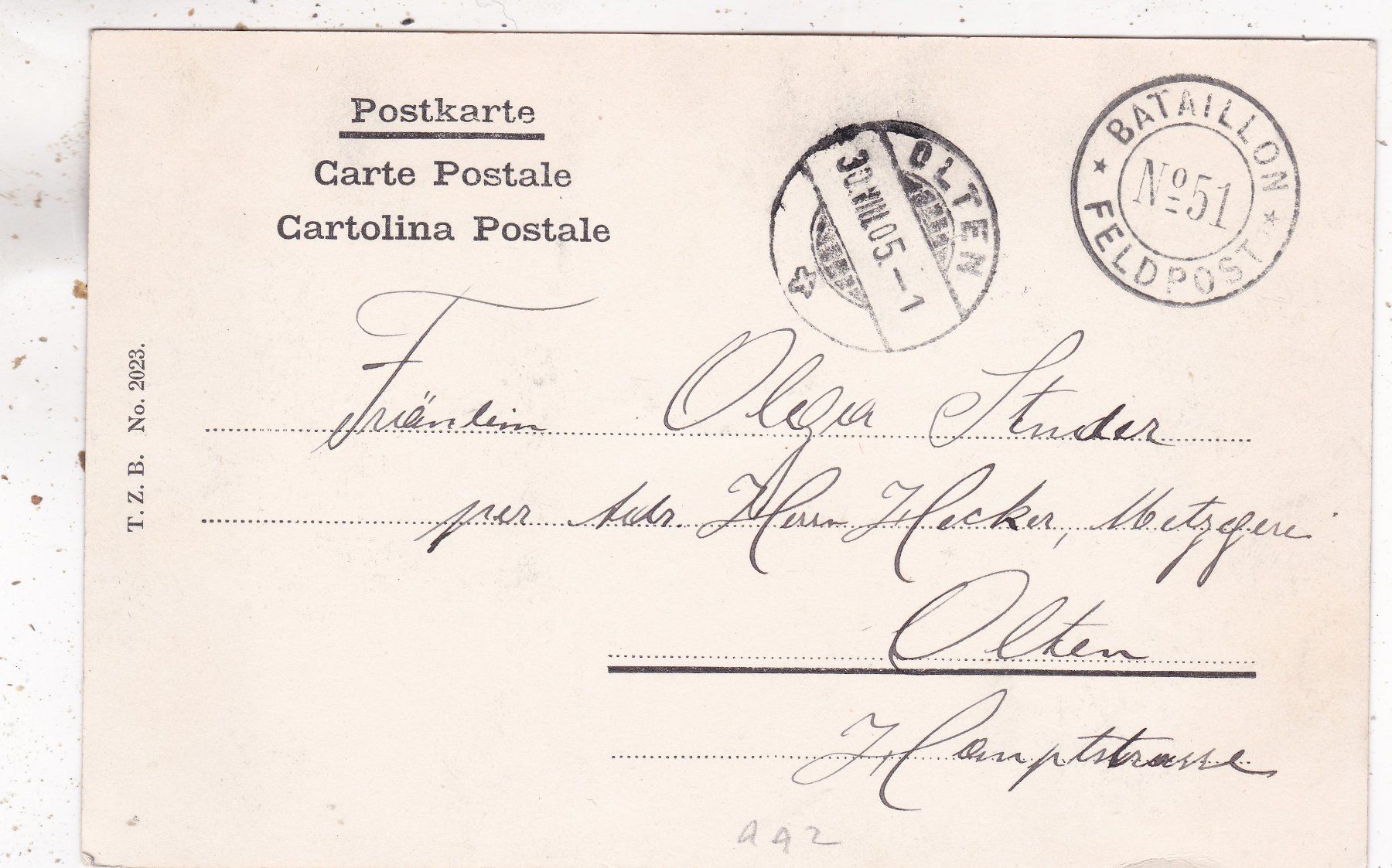 Cartoline postali: Lenzburg 1905 – Usato da Herisau venduto da Lisegrat2008 1