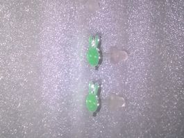 ohrringe modeschmuck,,,2 kanischen,,,silber farbe und grün