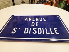 Emailleschild Avenue de St Disdille blau weiss
