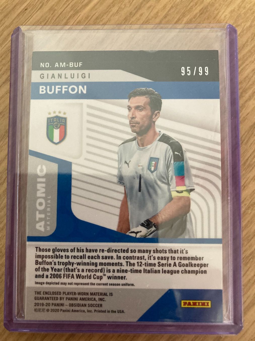 Panini Obsidian 2019-20 - Gianluigi Buffon Patch /99 (Usato) a La Tour ...