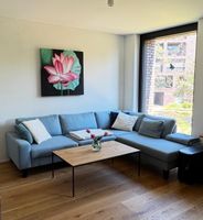 Ecksofa hellblau 2.76m x 2.2m sehr guter Zustand