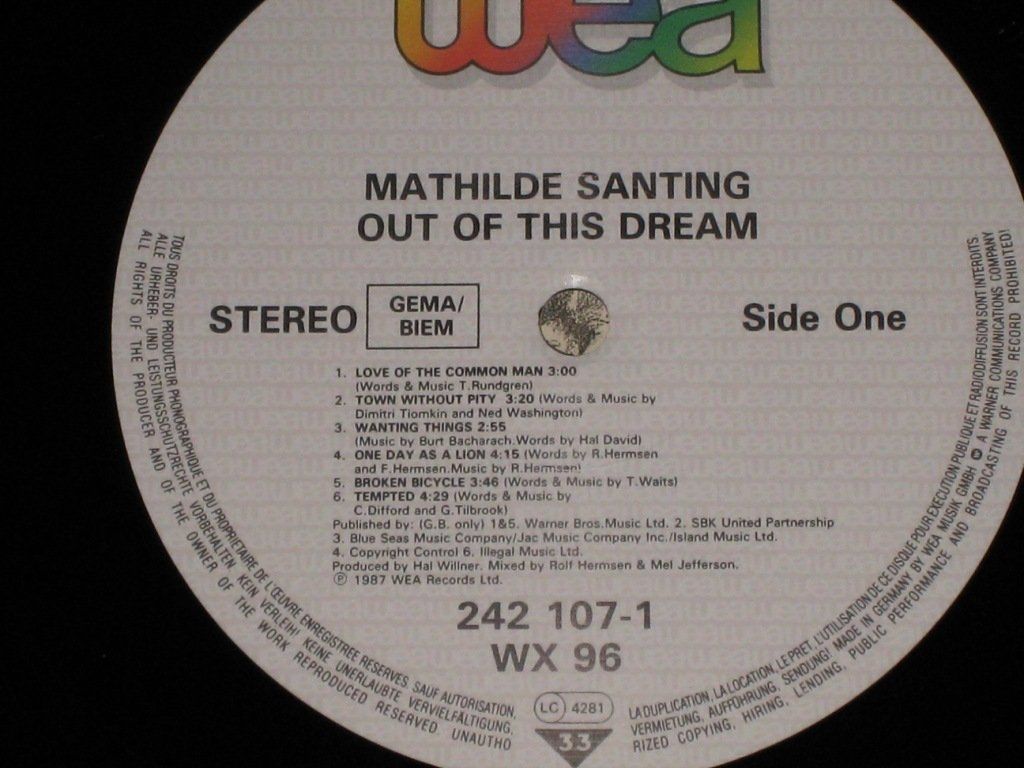 Dischi in vinile: LP - MATHILDE SANTING - OUT OF THIS DREAM – Usato da Steckborn venduto da Quo7 1