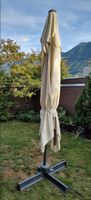 Ampelschirm 3x3m beige mit Kreuzfuss Marke Doppler