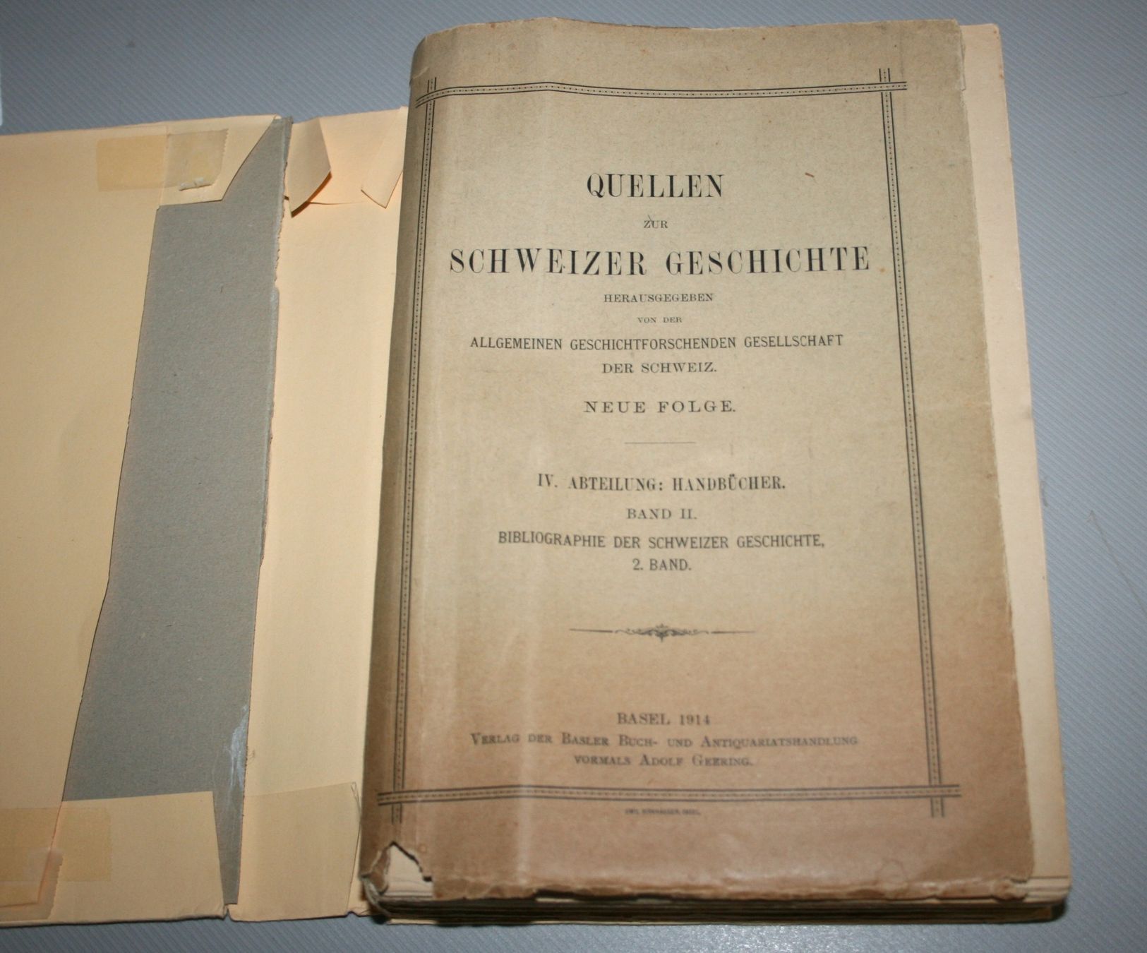 Libri: H. BARTH: Bibliographie der Schweizer Geschichte, 2. Bd 1914 – Usato da Schaffhausen venduto da Kartenprofi