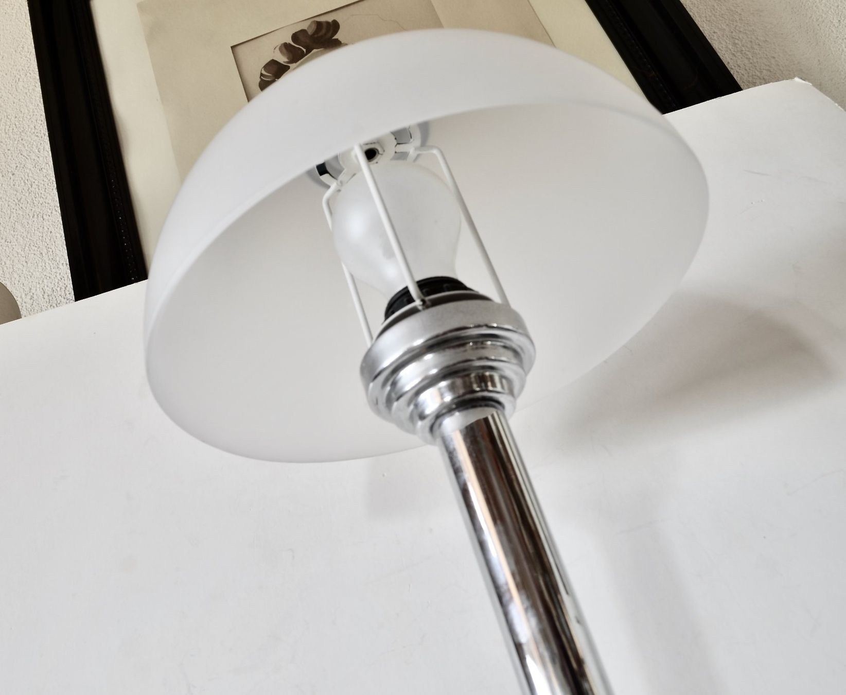 Lampade: Tischlampe. Chrom/Glas, 1991. – Usato da Meilen venduto da glenbeigh 4