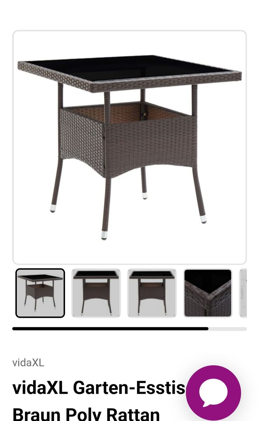 Tavoli: Garten-Esstisch Polyrattan braun – Usato da Bettlach venduto da shanty11 5