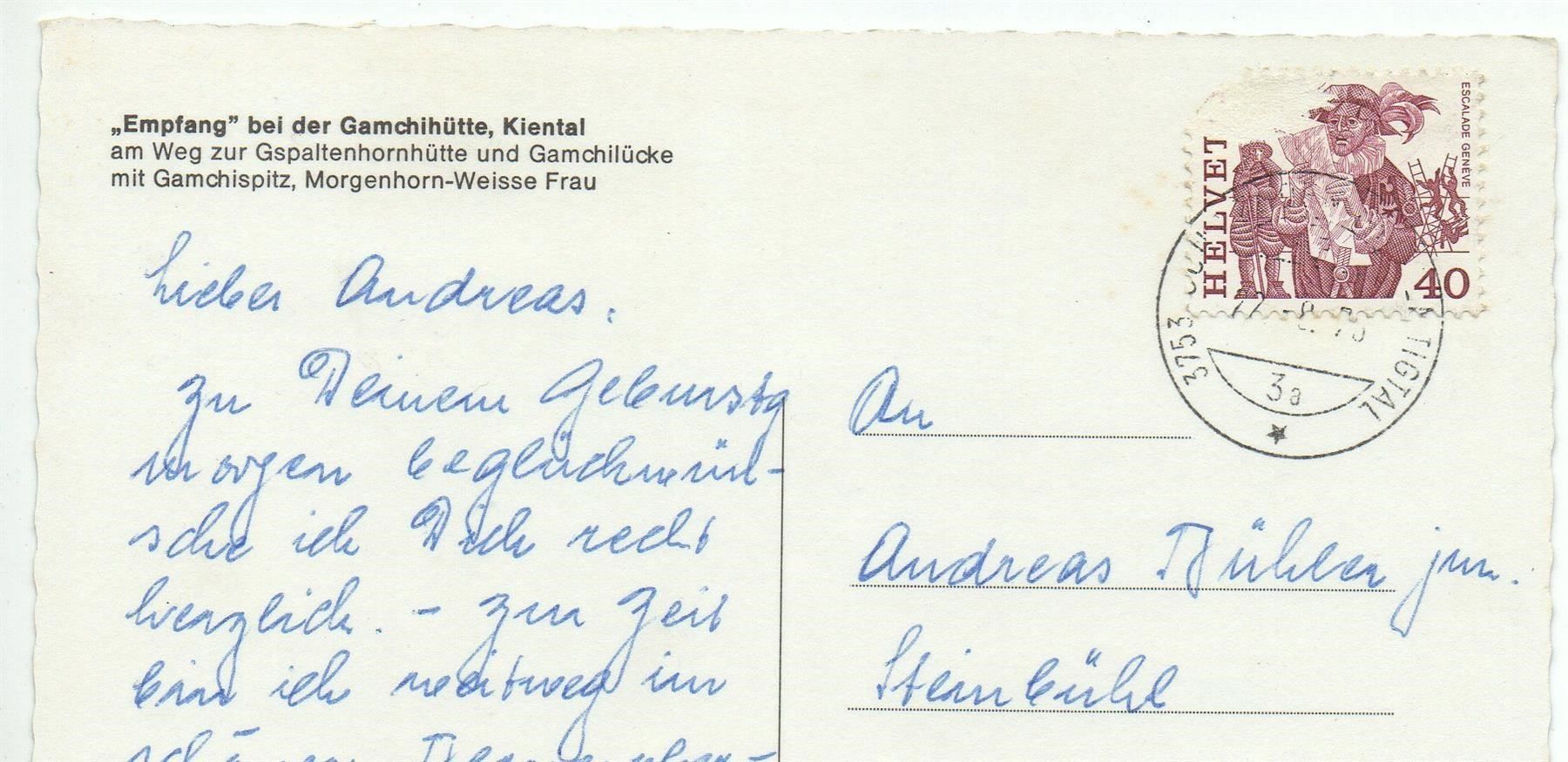 Cartoline postali: KIENTAL Gamchihütte, Kinder mit Ziegen – Usato da Jona venduto da philajona 1