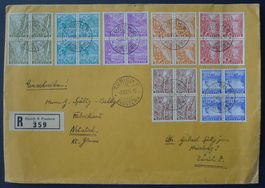 1934, Viererblock-Serie Landschaftsbilder 194-200 vom 2.Tag!
