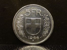 5 Franken Silber 1966 Fünfliber Münze