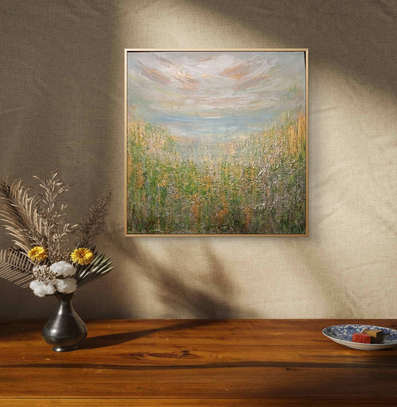Dipinti: Originalgemälde, Landschaft mit Silber, Leinwand 40x40 cm – Nuovo e nell'imballaggio originale da Beinwil am See venduto da Superchance 6
