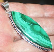 Anhänger L-940 – Malachit Edelstein ca.5,5x2cm