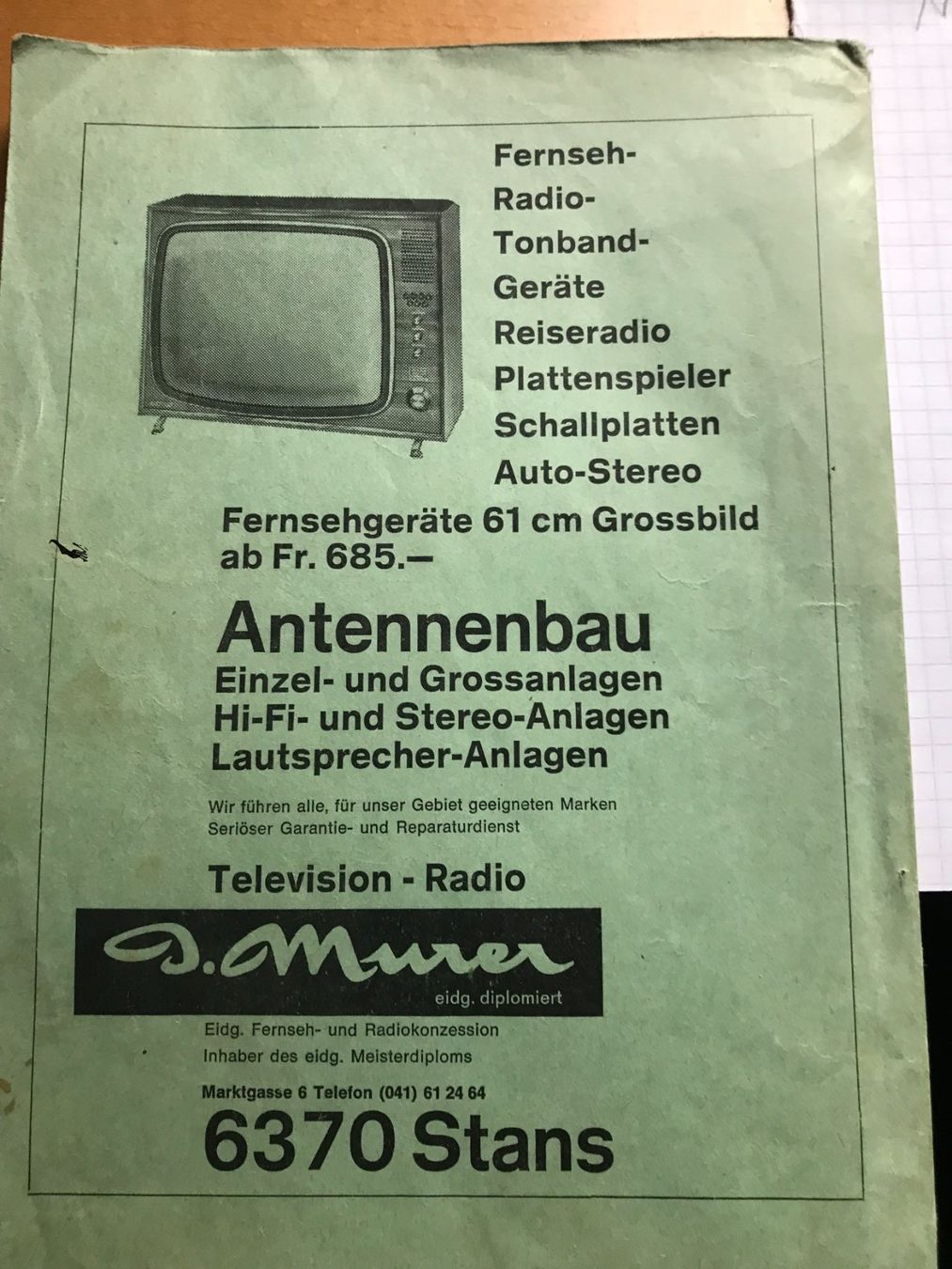 Kalender: Antiker Nidwaldner Kalender 1972 – Gebraucht aus Sachseln von basti1950 1