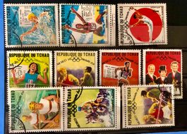 TSCHAD  BRIEFMARKEN GESTEMPELT  Lieferung ohne Einsteckkarte