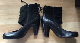 Eleganti decoltr neri in pelle, tacco comodo 7 cm- Taglia 36
