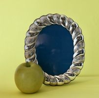 ELEGANTER, OVALER FOTORAHMEN SILBER 925, ITALIEN, FLORENZ