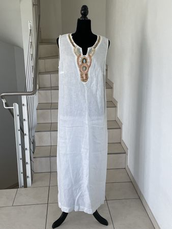 White linen dress TESNI size 44 