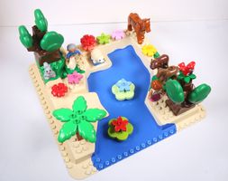 Grosse 3D Duplo Grundplatte mit Figuren und Tiere