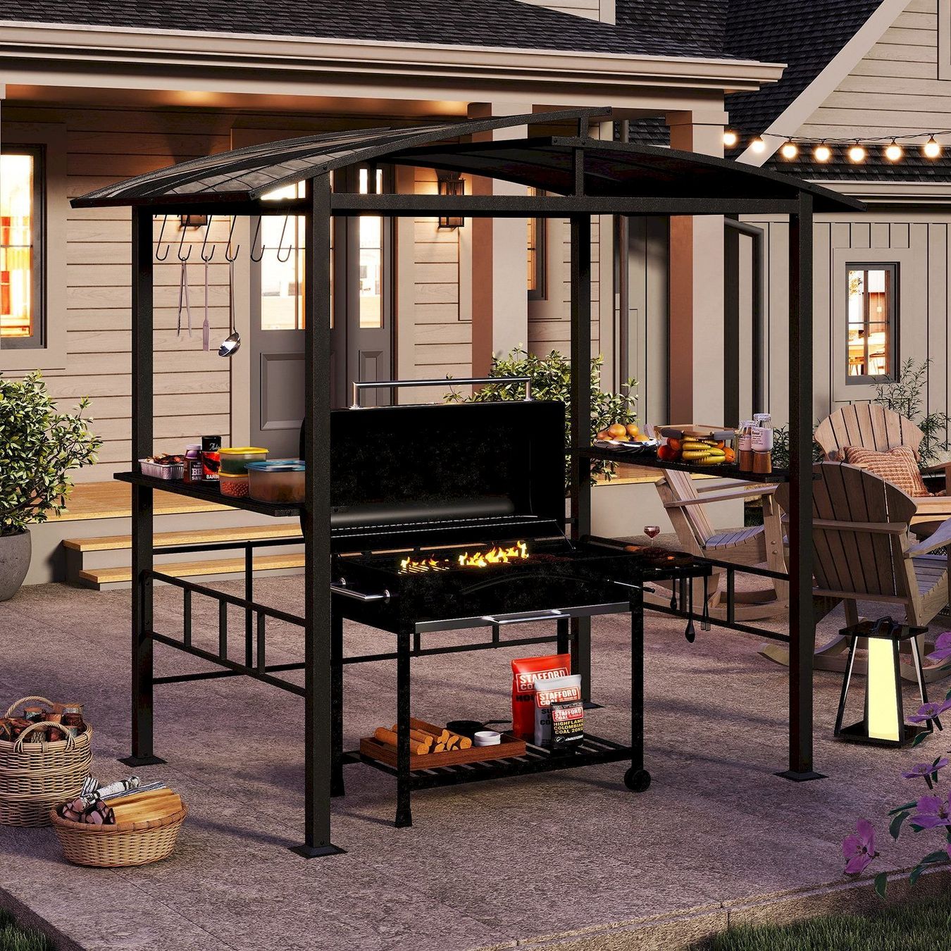 Casette da giardino & serre: Costway Grillpavillon 248x150x232cm – Nuovo e nell'imballaggio originale da Bottighofen venduto da zaap 8