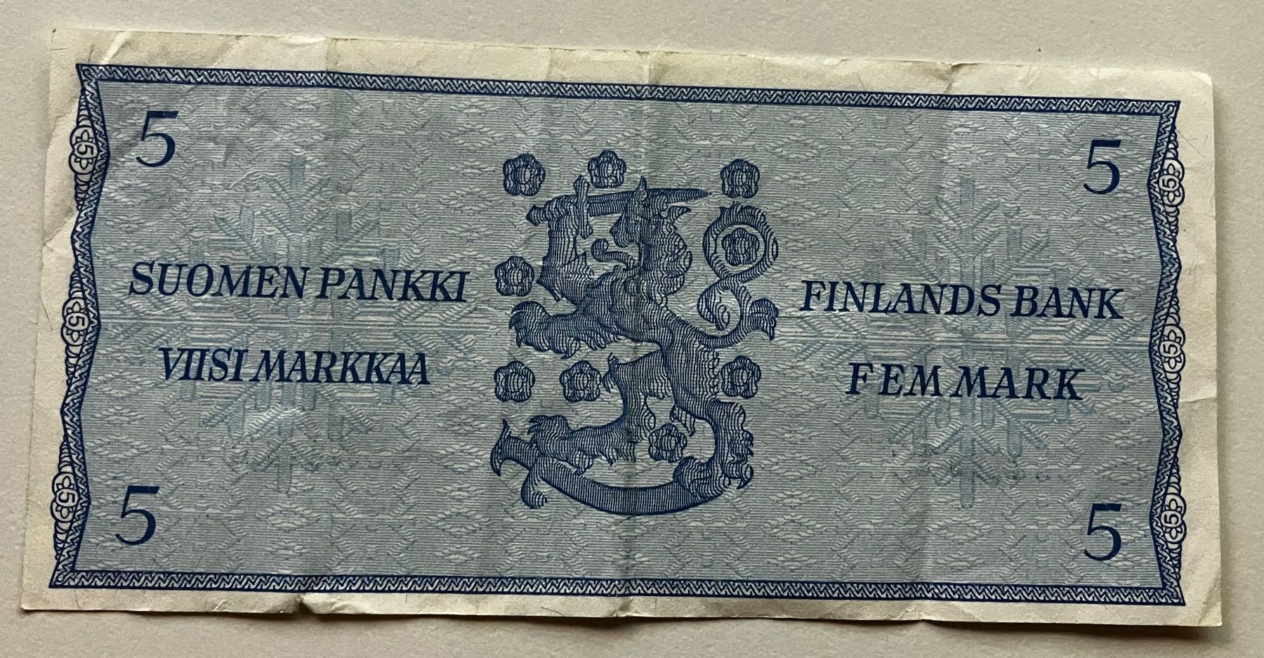 Banconote: Finnland 5 Markkaa 1963 – Usato da Algetshausen venduto da Carrhard 1