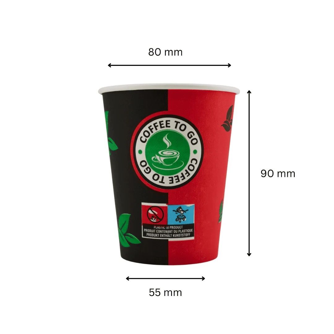 Tazze: 1000 Einweg Kaffeebecher 200ml / 8oz Schwarz/Rot – Nuovo e nell'imballaggio originale da Bülach venduto da StoreInShop.com 4
